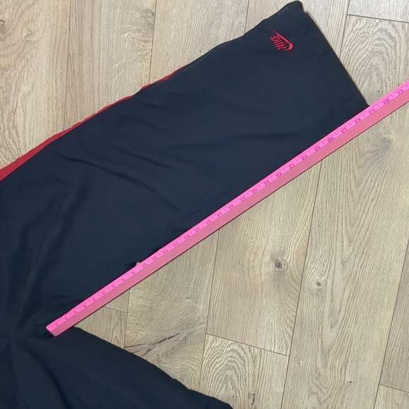 Vintage Nike Pants Black Red Stripe Lined Windbreaker Basketball warm size M - Picture 7 of 10